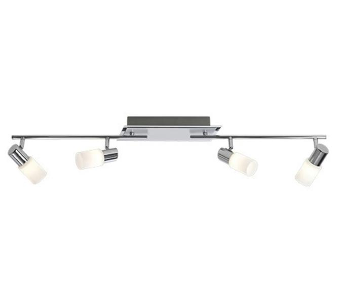 Deckenleuchte 4x4,3W Aluminium gebürstet 1 Stück Aluminium / Glas Hellgrau, günstig online kaufen