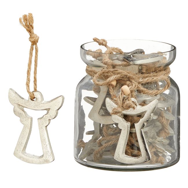 Deko-Anhänger ENGEL 2er Set ca. 6 cm hoch aus Metall Silber günstig online kaufen