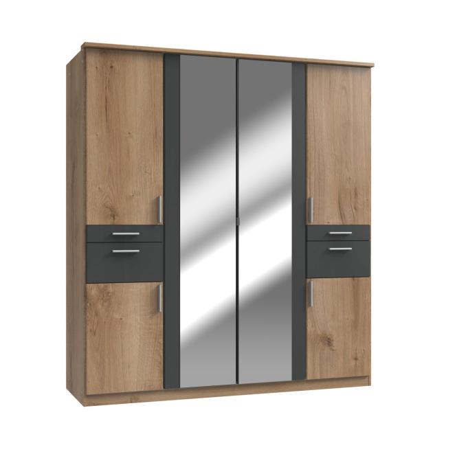 Drehtürenschrank 6-türig, inkl. 2 Spiegel und 4 Schubladen KOBLENZ von Wime günstig online kaufen