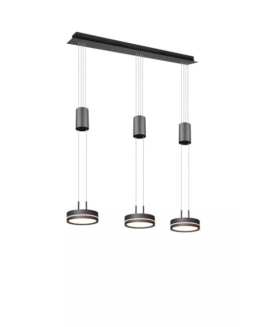 LED Pendelleuchte 3x9W Anthrazit 1 Stück Metall Grau günstig online kaufen