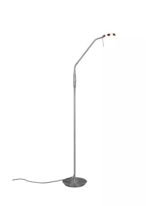 LED-Stehlampe ca. 145 cm hoch Nickel 1 Stück Metall Hellgrau günstig online kaufen
