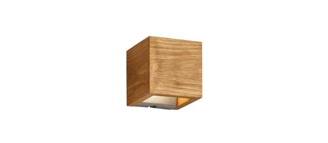 LED-Wandleuchte 11 cm breit 1 Stück Holz / Metall Hellbraun günstig online kaufen