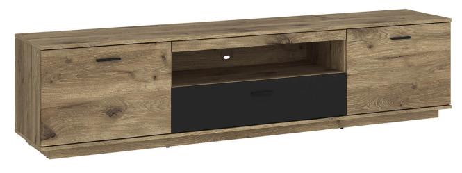 TV-Lowboard 2-trg inkl. 1 Klappe ca. 210 x 52 x 50 cm  Eiche / Anthrazit günstig online kaufen