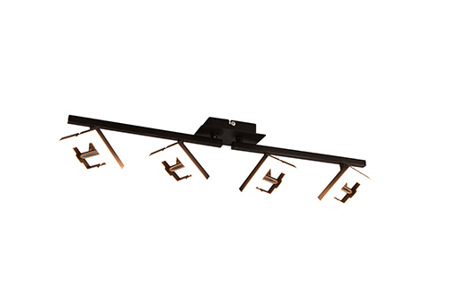 LED-Deckenleuchte 4x4,5 Watt Metall Schwarz Matt günstig online kaufen