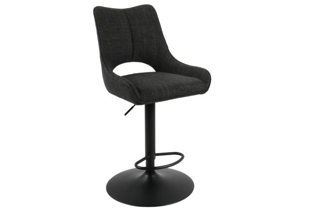 Barhocker höhenverstellbar und drehbar 1 Stück Webstoff Anthrazit günstig online kaufen