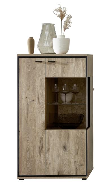 Vitrine rechts 2-trg 80cm RUBEN von Wohn-Concept Viking Oak Nature günstig online kaufen