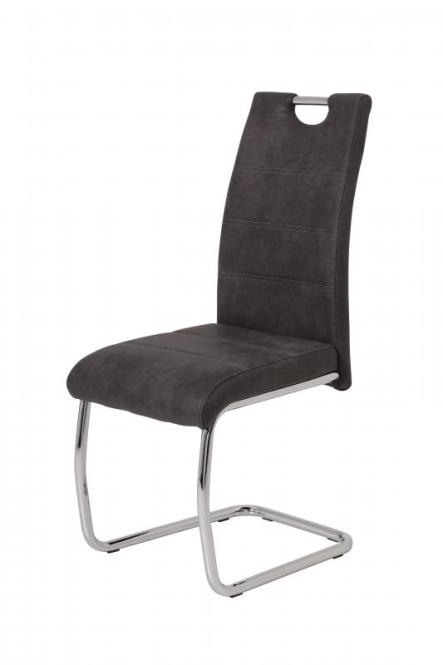 Schwingstuhl 1 Stück Vintage Anthrazit Metall chromfarbig günstig online kaufen