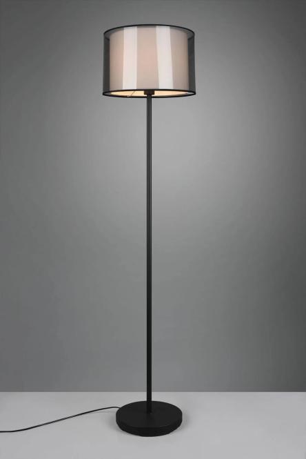 Stehleuchte ca. 150 cm hoch 1 Stück Metall / Stoff Schwarz, Weiß günstig online kaufen