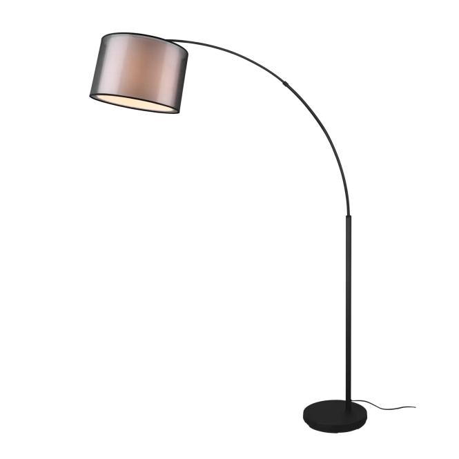 Stehleuchte ca. 171 cm hoch 1 Stück Metall / Stoff Schwarz, Weiß günstig online kaufen
