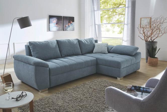 Wohnlandschaft ALSTER inkl Bettfunktion u Bettkasten von JOB Grau günstig online kaufen