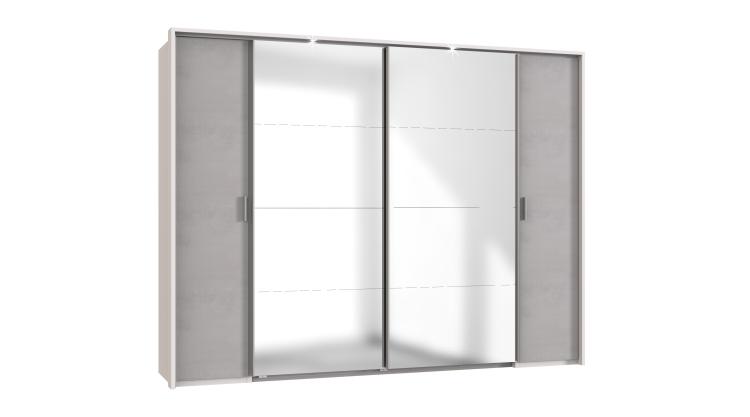 Kleiderschrank 4trg mit 2 Spiegel LOTTO von WIMEX Weiß