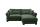 Eck Couch Cord Grün 185 x 255 cm mit Schlaffunktion beidseitig montierbar ANGELINA - 2