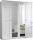 Kleiderschrank Landhaus Stil mit Kranz 180 cm breit Weiß CHALET - 2