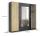 Kleiderschrank mit Spiegel Grau metallic / Eiche Artisan 226 cm breit BORNEO - 2