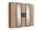 Drehtürenschrank mit Spiegel und Schubladen DIVER 225 cm breit Graphit/Eiche - 3