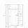 Kleiderschrank ca 160 cm breit mit Spiegel Old Wood Vintage Beton CLIF - 3