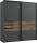 Schwebetürenschrank 180 cm 2-türig BAMBERG von Wimex Graphit mit Absätzen in Flagstaff-Eiche-Nachbildung - 3