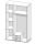 Schrank mit Spiegel und Schubladen 120 cm breit CHICAGO Artisan Eiche / Anthrazit - 4