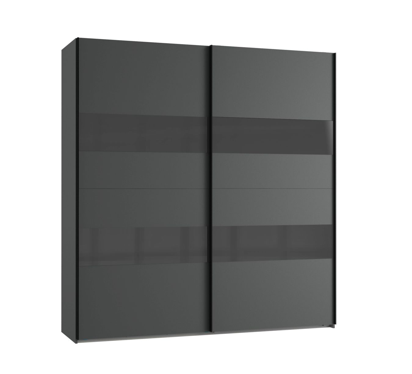 Schwebetürenschrank 2-trg 225cm breit ALTONA 2 von Wimex Graphit / Glas Grey | Schwebetürenschränke