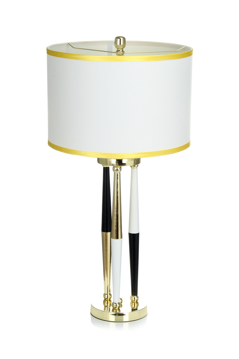 Tischlampe / Stehlampe Weiß Schwarz von Paralla / Gold 110 Kayoom 